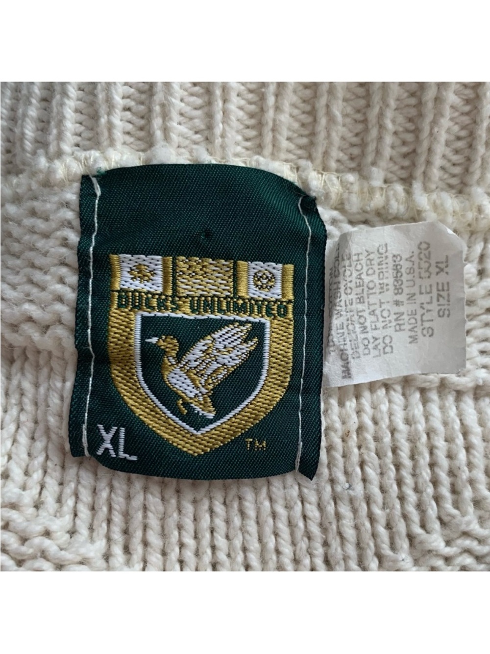 Vintage Ducks Unlimited Mallard Duck Knit Sweater XL Made in USA - Picture 5 of 5